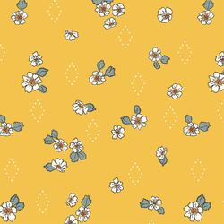 Ditsy Strawberry Flower in Lemon