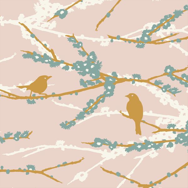 Aviary Sparrows in Pink Cloud
