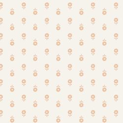 Folk Daisy Blockprint in Sweet Almond Creme