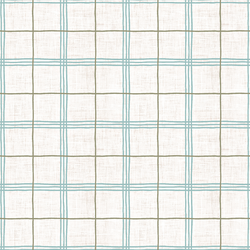 Spring Plaid in Blue on Wheat