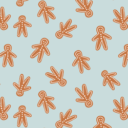 Gingerbread Men in Ice Winter Blue