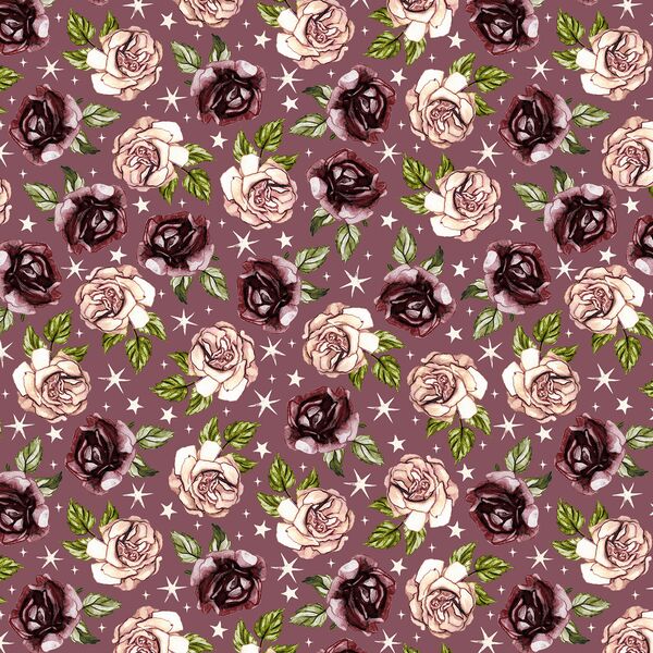 Starry Roses in Vintage Plum