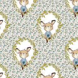 Large Dainty Floral Baby Boy Kangaroo in Pink