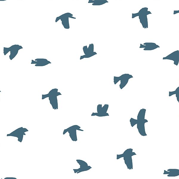 Flock Silhouette in Lake on White