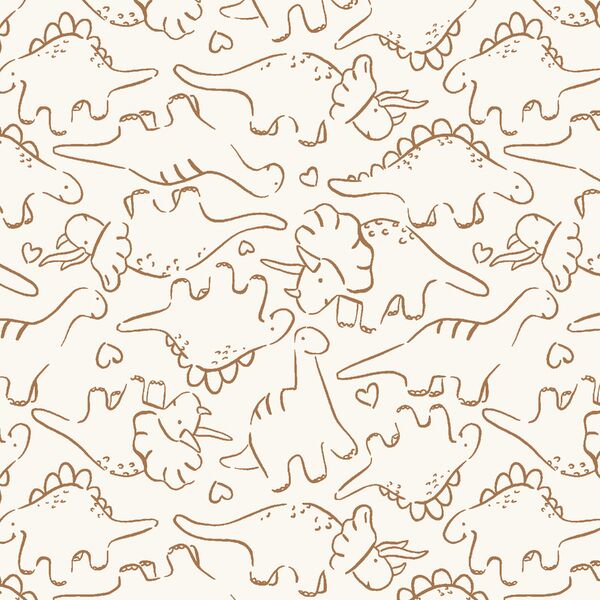 Jurassic Friends in Cashew Brown on Bone