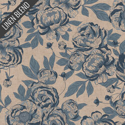 Linen Blend in Floral Affection Flax