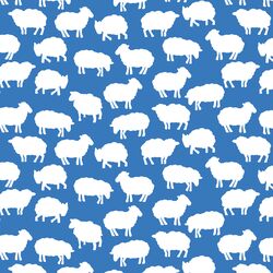 Sheep Silhouette in Cerulean