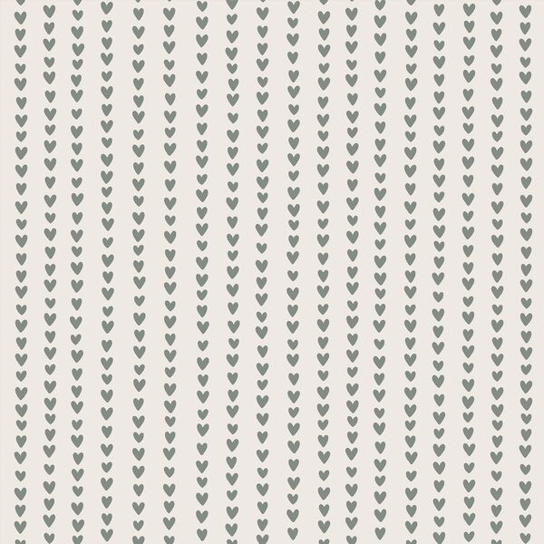 Hearts in Misty Aqua on Alabaster