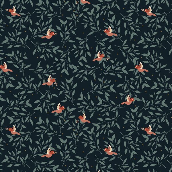 Birdy and Twig in Midnight Blue