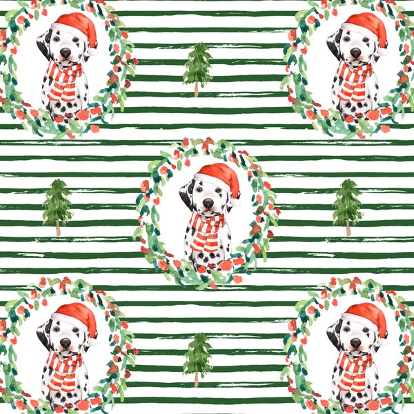 Small Holiday Wreath in Evergreen Stripes