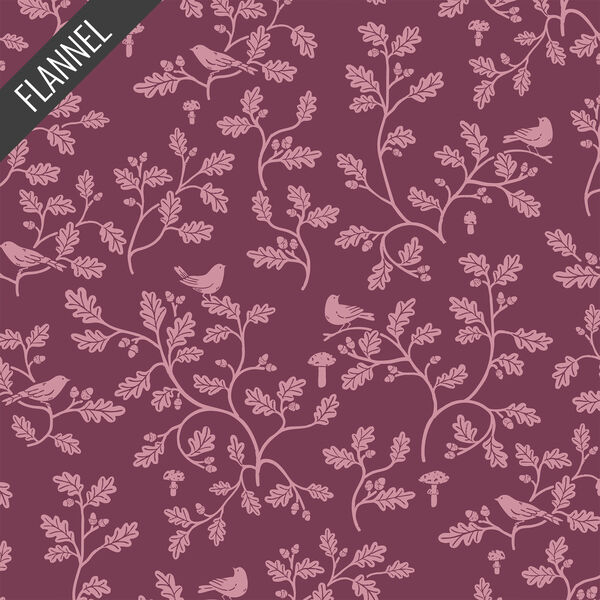 Woodland Oak Flannel in Burgundy