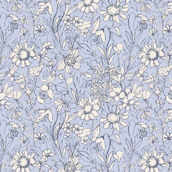 Garden Sketch in Van Dusen Blue