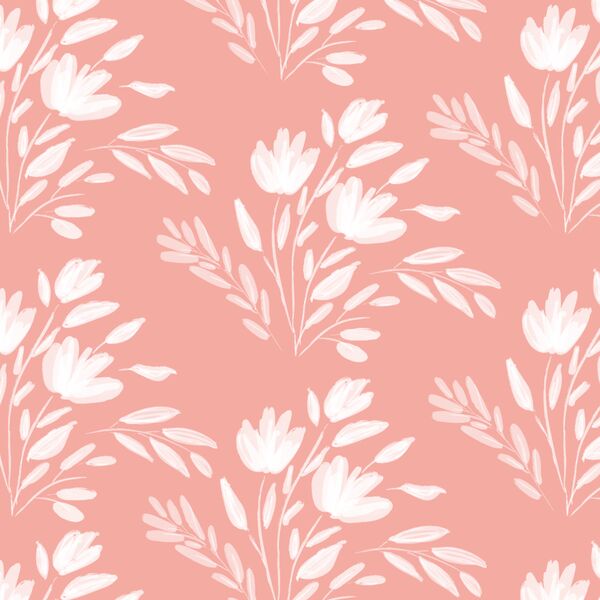 Large Etched Floral in Rose Pink