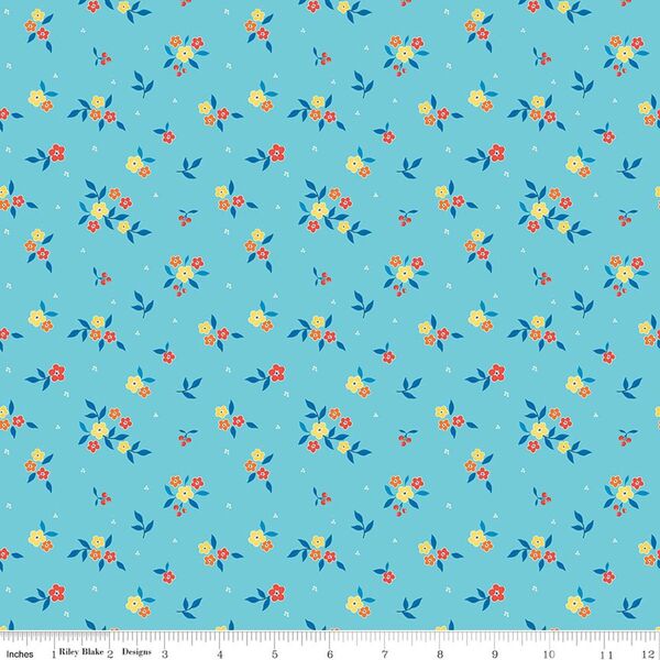 Floral in Aqua
