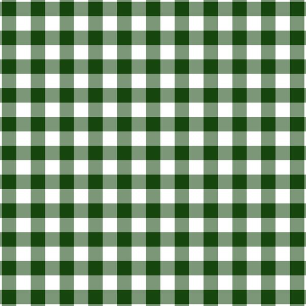 Gingham Check in Green Leaves