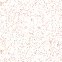 Midnight Garden in Coral Blush on White
