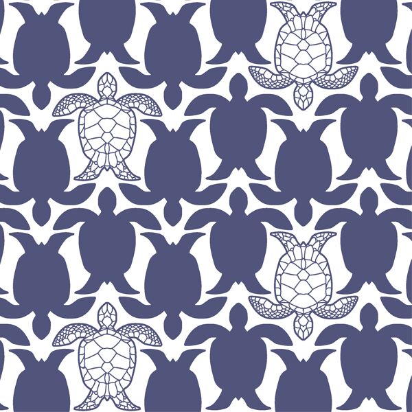 Turtle Dance in Indigo