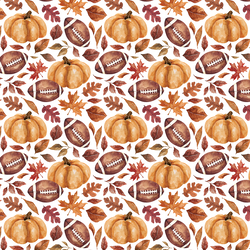 Little Footballs and Pumpkins in White