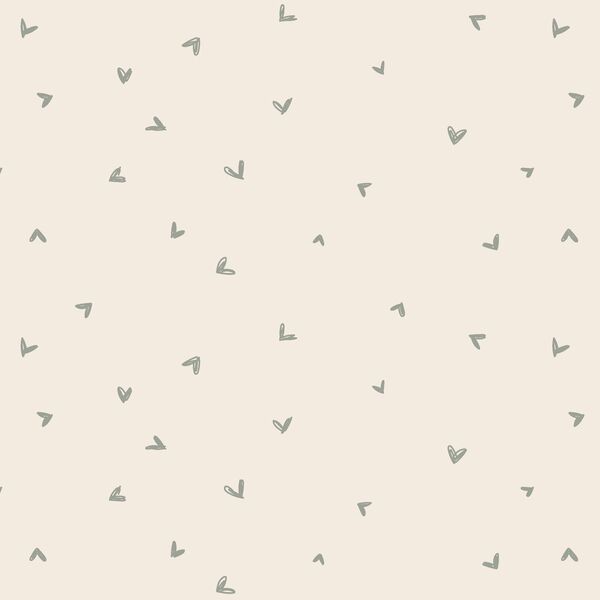 Hearts in Sage Green on Egret
