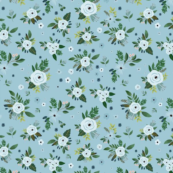 Large Blue Harbour Florals in Blue