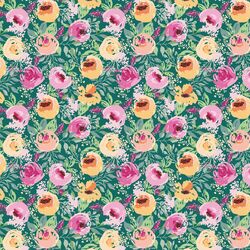 Small Berry Floral in Arbor Green