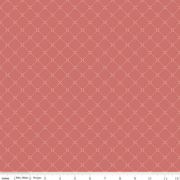 Grid in Faded Red