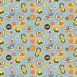 Fruit Stickers in Light Blue