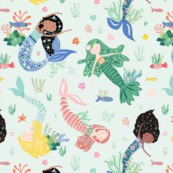 Mermaids and Friends in Aqua Sea