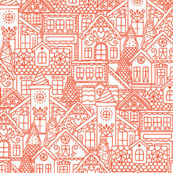 Gingerbread Village in Red