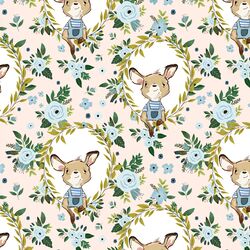 Large Floral Baby Boy Kangaroo in Pink