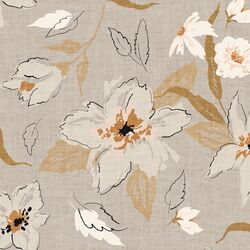 Large Freehand Floral in Dove Grey