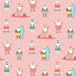 Surfin Santas in Pink Sand Beach