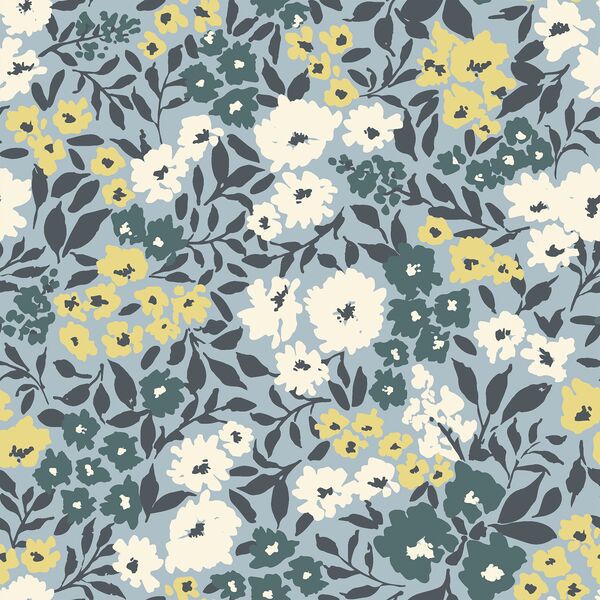 Flowering Garden in Light Blue