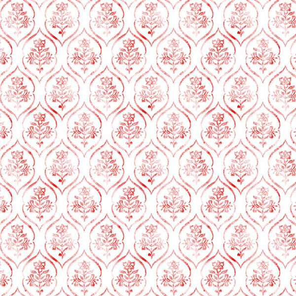 Floral Stamp in Red