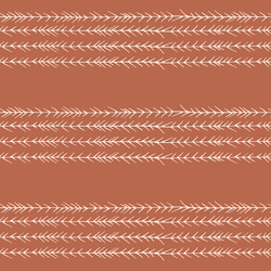 Pine Stripe in Burnt Orange and Pale Pink