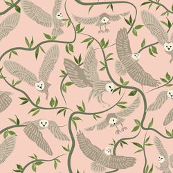 Woodland Owls in Sunrise Pink