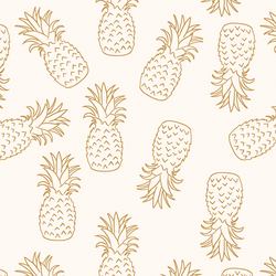 Pineapples in Golden on Cream