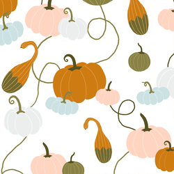 Large Playful Pumpkins in White
