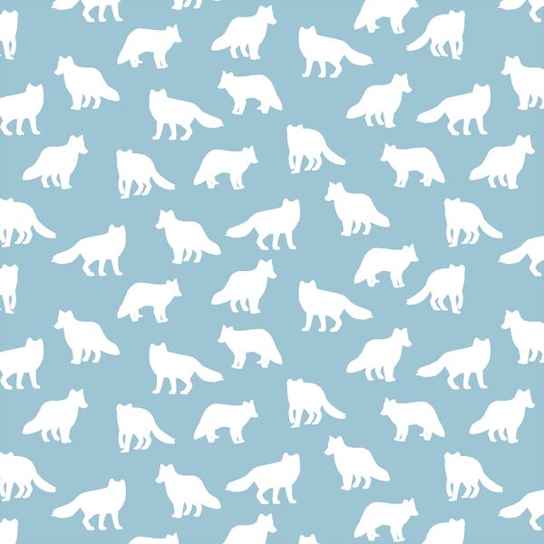 Little Fox Silhouette in Bluebell