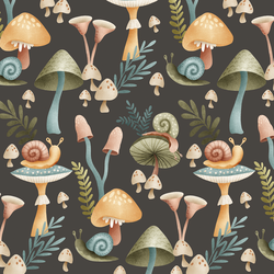 Forest Fungi in Charcoal
