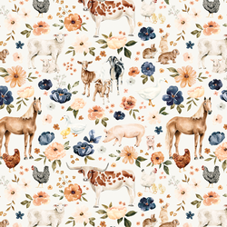 Meadow Farm Animals in Cream