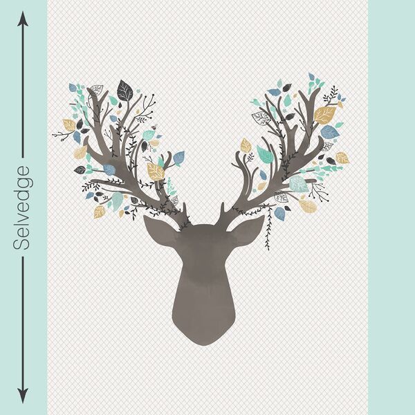 Stag Quilt Panel in Aspen