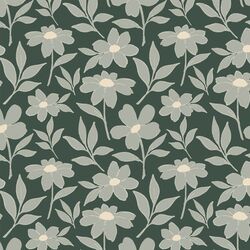 Large Fresh Floral in Bottle Green