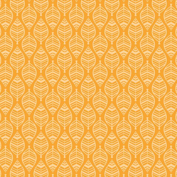 Stenciled Leaf in Marigold Yellow