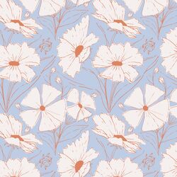 Retro Garden in Sky Blue