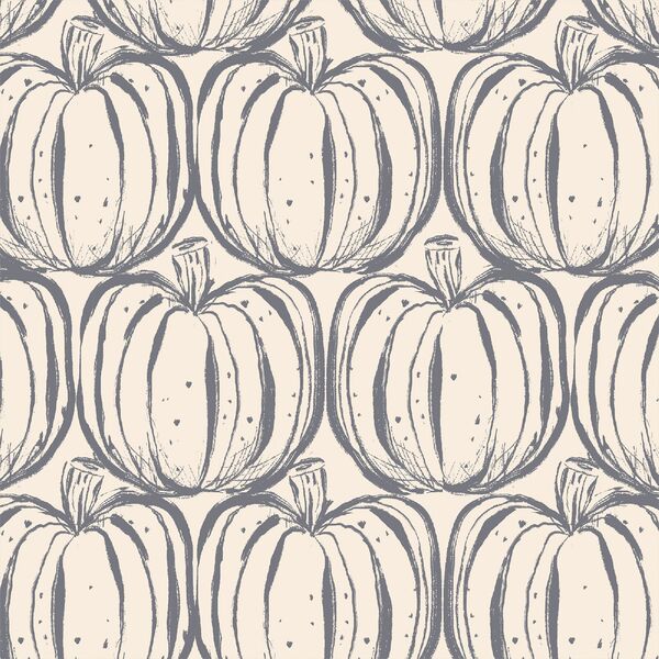 Pumpkin Stack in Blue Gray on Cream