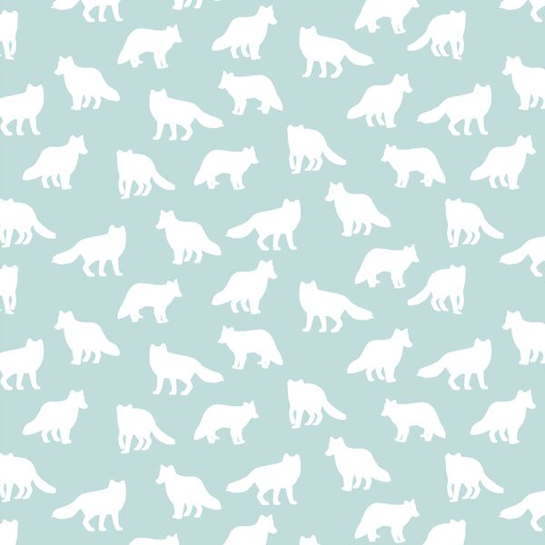 Little Fox Silhouette in Glacier Blue