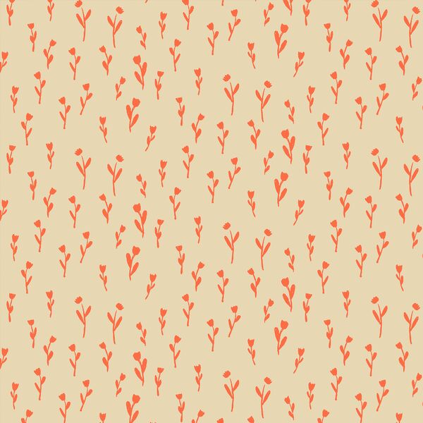 Silhouette Bloom in Vermilion on Birch