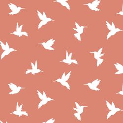 Hummingbird Silhouette in Desert Rose