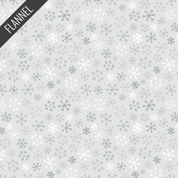 Snowflakes Flannel in Mist Gray